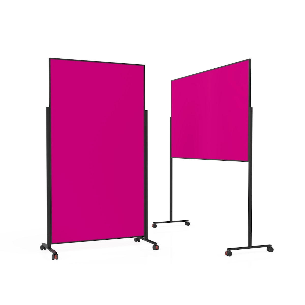 Magnetoplan Design-Moderationstafel Präsentationswand VarioPin - Zweiarmfuß mit 4 Rollen - 100x180cm (BxH) - Pink Image