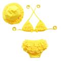 Slowmoose Swimming Cute Bow Sun Hat, Baby Beach Swimsuit Yellow 6-12 Months