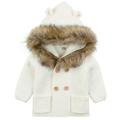 Slowmoose Baby/ Winter Warm Sweaters, Long Sleeve Hooded Coat 12M / White-3510743