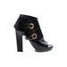 Sergio Rossi Ankle Boots: Black Solid Shoes - Women's Size 39 - Open Toe