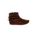 Minnetonka Ankle Boots: Brown Shoes - Women's Size 7 1/2 - Round Toe