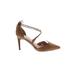 Tahari Heels: Pumps Stilleto Cocktail Party Brown Print Shoes - Women's Size 7 1/2 - Pointed Toe