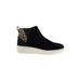 TOMS Ankle Boots: Black Color Block Shoes - Women's Size 10 - Round Toe
