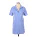 Zara Casual Dress - Mini Collared Short sleeves: Blue Solid Dresses - Women's Size Small