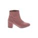 Urban Outfitters Ankle Boots: Pink Solid Shoes - Women's Size 9 - Almond Toe