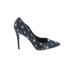 Charles by Charles David Heels: Slip-on Stiletto Feminine Blue Stars Shoes - Women's Size 6 1/2 - Pointed Toe