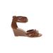 Torrid Wedges: Brown Print Shoes - Women's Size 8 Plus - Open Toe