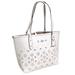 Coach Bags | Coach Chalk White Perforated Laser Cut Leather Mini City Tote F28971 | Color: White | Size: Os