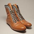 Anthropologie Shoes | Anthropologie Tapestry Trim Bootie Fortress Of Inca Cameron Oxford Ankle Boots 8 | Color: Black/Tan | Size: 8