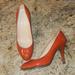 J. Crew Shoes | J. Crew Burnt Orange Tomato Pumps Heels. | Color: Orange/Red | Size: 7