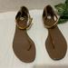 Gucci Shoes | Gucci Coraline Bamboo Thong Sandals Brown Suede Size 7.5 T-Strap Flats | Color: Gold/Tan | Size: 7.5