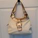 Coach Bags | Coach Maggie Lynn Ivory And Champagne Gold Leather Satchel | Color: Cream/Gold | Size: Os