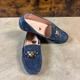Kate Spade Shoes | Kate Spade Carmen Loafers Women's 8 Navy Blue Suede Kate Spade Shoes Designer | Color: Blue/Gold | Size: 8