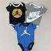 Nike One Pieces | Nike Jordan One Piece Baby Shirts, Size 0 - 6 Months, Black Grey Blue | Color: Black/Blue | Size: 0-6