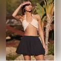 Free People Skirts | Free People Beach Conch Key Bubble Mini Skirt Black Speckles Size Small Nwot | Color: Black | Size: S