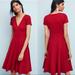 Anthropologie Dresses | Anthropologie Maeve Lincoln Center Red V-Neck Fit & Flare Dress Medium | Color: Red | Size: M