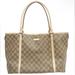 Gucci Bags | Authentic Gucci Gg Coated Canvas White Leather Accent Tote Bag | Color: Tan/White | Size: Os