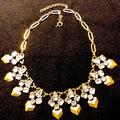 J. Crew Jewelry | J.Crew Rhinestone And Gold Toned Statement Necklace. Stunning And Classic. Euc | Color: Gold/White | Size: Os