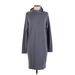 CAbi Casual Dress - Sweater Dress: Gray Solid Dresses - Women's Size X-Small
