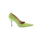 Stuart Weitzman Heels: Slip-on Stiletto Cocktail Green Print Shoes - Women's Size 7 - Pointed Toe