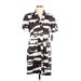 MICHAEL Michael Kors Casual Dress - Shirtdress: Gray Acid Wash Print Dresses - New - Women's Size 10 Petite