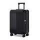 Carry On Luggage Luggage Pc (Polycarbonate) Luggage Suitcase Removable Side Pocket Trolley Luggage Front Opening Luggage Zipper Luggage (Black 22 inch)