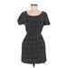 Xhilaration Casual Dress - Mini Scoop Neck Short sleeves: Gray Dresses - Women's Size Medium