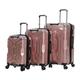 PASPRT Carry On Luggage Set of 3 Luggage Combination Lock Luggage Suitcase Adjustable Trolley Luggage Leisure Travel Luggage Carry On Luggage (Gold)