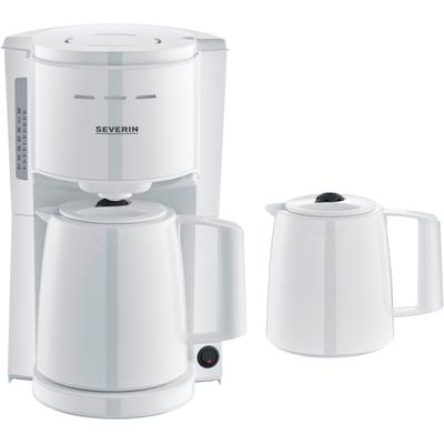 SEVERIN Filterkaffeemaschine "KA 9309 mit 2 Thermokannen" Kaffeemaschinen Gr. 1 l, 8 Tasse(n), weiß Filterkaffeemaschine
