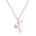 Letter Diamond Choker Necklace, Rose Gold Plated Cubic Zirconia Initial Necklace, Personalized Initial Necklaces for Women, Valentine's Day Birthday Anniversary Jewelry Gift for Mom Wife Girls Her ( C