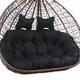 2 Seater Egg Chair Swing Cushion Outdoor, 2 Person Hanging Egg Chair Cushion, Double Hanging Basket Chair Cushion, Hanging Hammock Chair Cushion Replacement (Only Cush(Size:170X120CM,Color:Black)