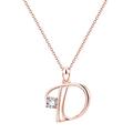 Initial Diamond Necklace for Girls, Rose Gold Filled Cubic Zirconia Pendant Choker Necklace Graduation Gifts Personalized Letter Initial Necklaces Anniversary Jewelry Gift for Mom Wife Girls Her ( Col