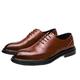 Ninepointninetynine Formal Dress Shoes for Men Lace Up Brogue Embossed Breathable Shoes Vegan Leather Low Top Resistant Non Slip Prom (Color : Brown, Size : 6 UK)