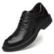 Ninepointninetynine Dress Oxford Formal Shoes for Men Lace Up Round Toe Derby Shoes Top Layer Cowhide Rubber Sole Non Slip Low Top Block Heel Classic (Color : Black Crocodile Embossed, Size : 6.5 UK