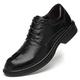 Ninepointninetynine Dress Oxford Formal Shoes for Men Lace Up Round Toe Derby Shoes Top Layer Cowhide Rubber Sole Non Slip Low Top Block Heel Classic (Color : Black Crocodile Embossed, Size : 5 UK)