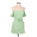 Zara Casual Dress - Mini Open Neckline Sleeveless: Green Print Dresses - Women's Size Medium