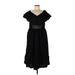 Torrid Casual Dress - A-Line V Neck Short sleeves: Black Solid Dresses - Women's Size Large Plus