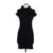 JJ Authentic Casual Dress - Sweater Dress: Black Solid Dresses - Women's Size Medium