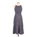 Xhilaration Casual Dress - Midi Crew Neck Sleeveless: Blue Dresses - Women's Size Medium