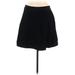 Ann Taylor LOFT Outlet Casual A-Line Skirt Knee Length: Black Solid Bottoms - Women's Size 8 Petite