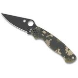 Spyderco Para Military 2 Folding Knife (Black Blade, Digital Camo Handle) - [Site discount] C81GPCMOBK2