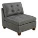 Living Room Furniture Tufted Armless Chair Antique Breathable Leatherette 1pc Cushion Armless Chair Wooden Legs