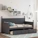 Gray Modern Twin Size Daybed with 3 Storage Drawers, No Box Spring Needed, Sturdy Pine Wood Frame