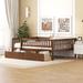 Kids' Full Size Daybed with Guardrail, Wood Sofa Bed Platform with Drawers, Vintage Style