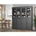 100% Solid Wood Modular Kitchen China Pantry Buffet with Glass or Solid Wood Doors and 2-Drawer Kit by Palace Imports