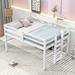 Twin Size Wood Loft Bed With Side Ladder,Sturdy Frame,Kids Bedroom Sets