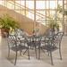 Astoria Grand Ercan Round 35.43" Dining Set Metal in Black | 28.74 H x 35.43 W x 35.43 D in | Wayfair 6C076DA6579E41DEBA64A037C2E511B3