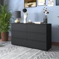 Latitude Run® 6 Drawer Double Dresser Wood in Black | 30 H x 55 W x 17 D in | Wayfair D68CDBBC8BB840BF9C1982A27A65061B