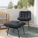 Winston Porter Crissman Outdoor Rocking Chair in Black | 31.1 H x 28.7 W x 41.3 D in | Wayfair 76CF100B902E4917913321AE999D735B