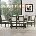 Alcott Hill® Counter Height Table & Chairs 7 Piece Dining Set Kitchen Table & Chairs Wood in Black/Brown | 30.09 H x 59.49 W x 35.49 D in | Wayfair